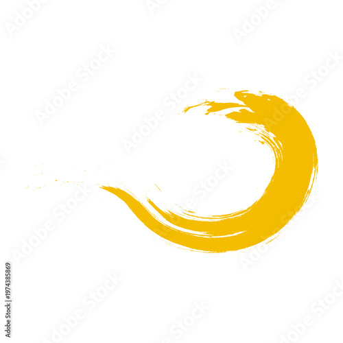 Elegant yellow comma brush stroke