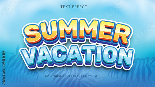 summer vacation text effect style