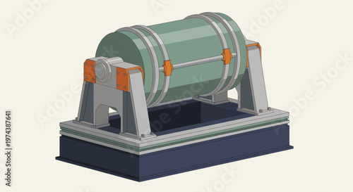 Industrial Tumbler Machine for Material Processing and Mixing.