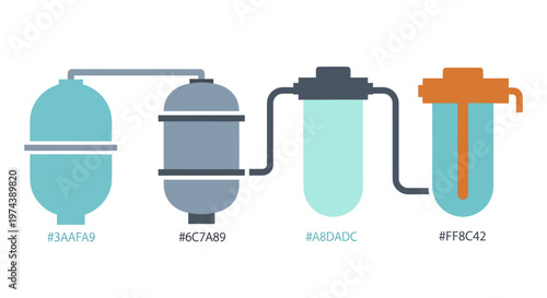 Water purification system with multiple filtration stages.