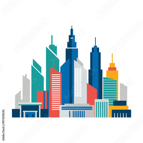 City Skyline with Modern Skyscrapers.