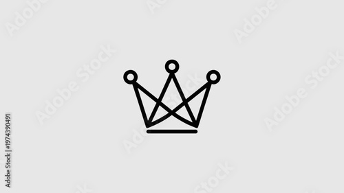 Geometric three-peak crown illustration – Perfect for boutique logos, high-end retail, or sophisticated royalty icons.
