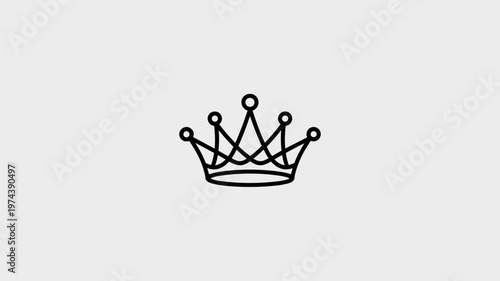 Thin line crown outline with gems – Great for elegant stationery, wedding invitations, or regal branding.