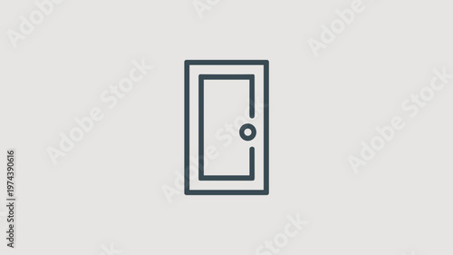 Minimalist entrance door outline – Perfect for app navigation, house icons, and security branding.