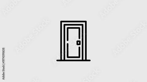 Geometric door handle icon – Great for property management, wayfinding, and interior doorway symbols.