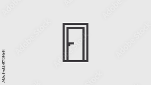Clean line door icon on white – Suitable for website buttons, room signage, and opening concepts.