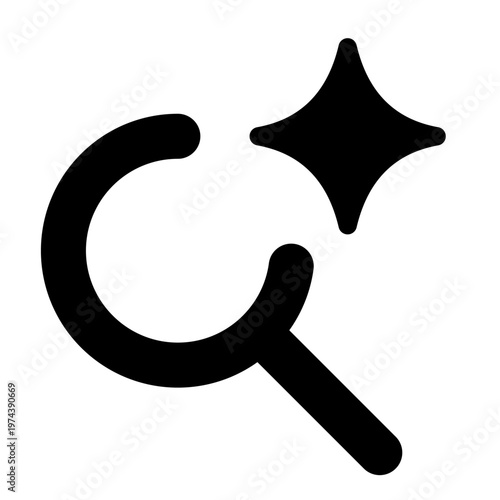 AI Search Icon. Artificial Intelligence Data Discovery Symbol