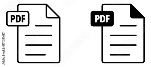 PDF Document Icon. File Page with PDF Label, Digital Document Concept