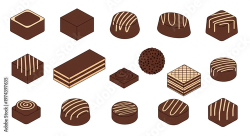 Assorted chocolate bonbons and truffles selection.