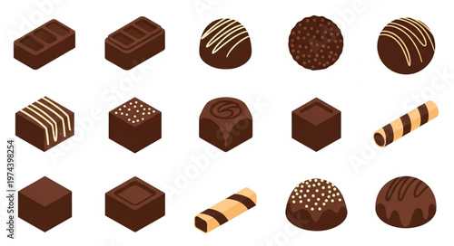 Assorted Gourmet Chocolate Truffles And Bonbons Display.