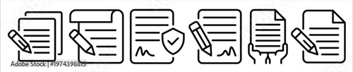  contract icon set on white banckground 