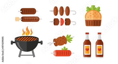 Monochrome line art illustration of DJ equipment including turntable headphones mixer and speakers.