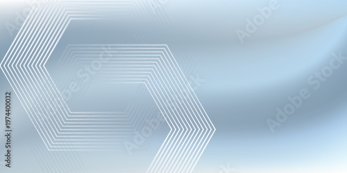 Abstract hexagon lines on gray background. Geometric stripe line art design for poster, brochure, cover, website, banner.