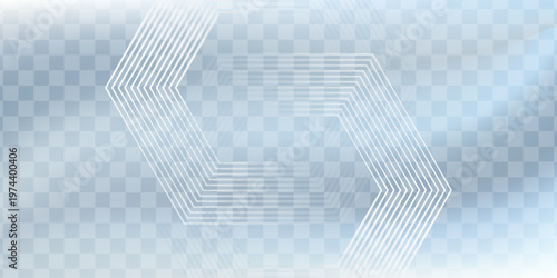 Abstract hexagon lines on gray background. Geometric stripe line art design for poster, brochure, cover, website, banner.