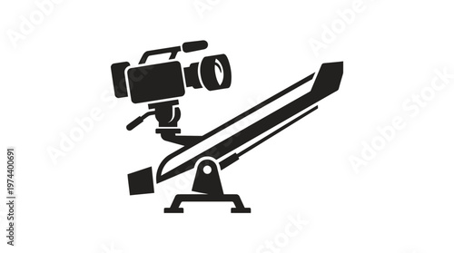 Camera on a Seesaw Concept in Silhouette