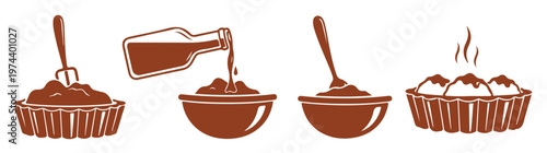  preparing pudding or a homemade muffin using a fluted cake pan