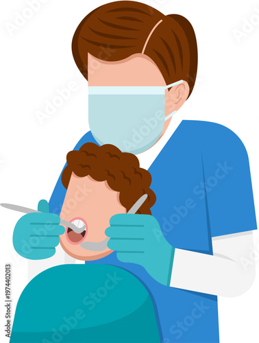Male Dentist Examining Patient’s Teeth