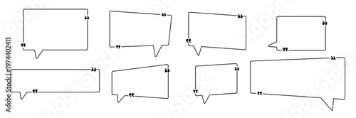 set of quote box frame outlined collection blank quote 