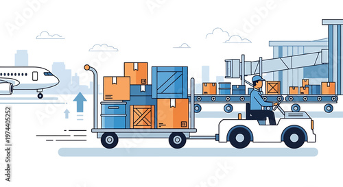 Airport Cargo Handling - Efficient Transportation of Packages and Goods.
