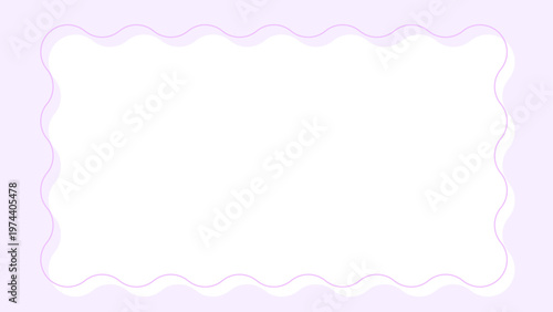 パステル紫の波線フレーム背景 かわいいゆめかわな横長16:9デザイン バナーやSNS投稿に使える素材