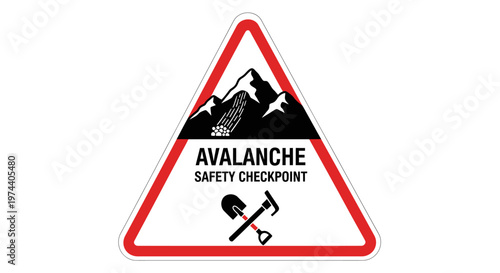Avalanche Safety Checkpoint Sign - Warning of Potential Hazards Ahead.