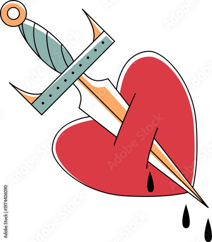 Heart Pierced by Dagger