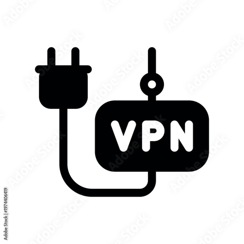 Secure Virtual Private Network Power Connection Illustration Design