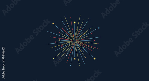 Abstract illustration of a radiant burst of light in the night sky.