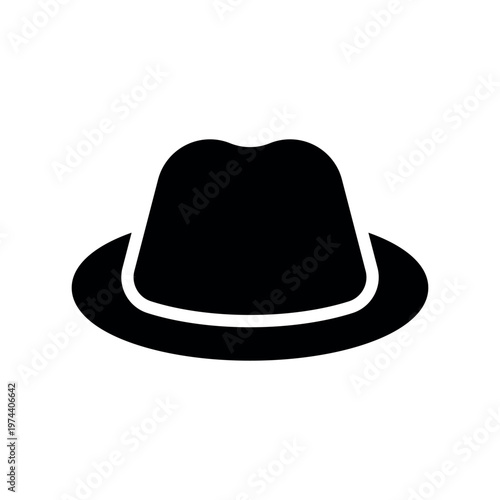 Incognito Mode Secret Agent Hat Silhouette Minimalist Vector Icon