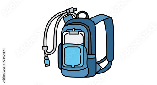 Blue Backpack with Hydration Pack for Outdoor Adventures.