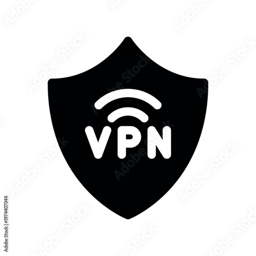 VPN Security Shield Protection Vector Icon Symbol For Internet Safety