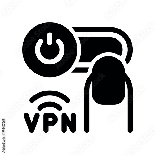 Manual VPN Switch Activation Hand Interaction Vector Illustration Art