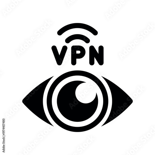 Secure Multimedia Streaming VPN Eye Graphic Icon Vector Design Art