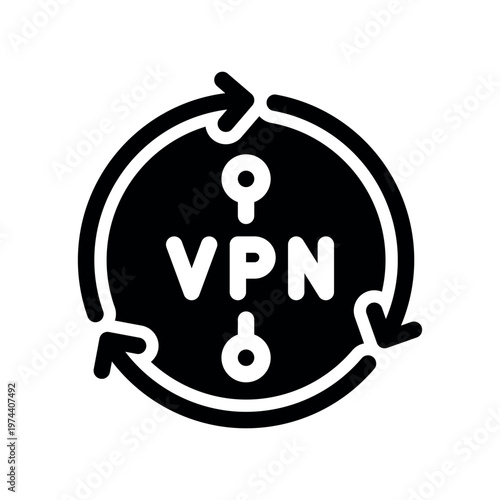 Synchronize VPN Connection Circular Refresh Gear Graphic Illustration