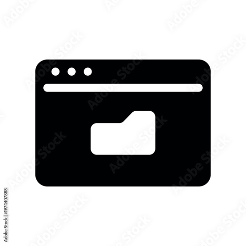 Web Browser Interface with Secure Document Folder Management Icon