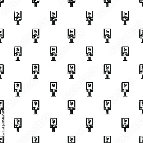 Vending machines repeating as a seamless pattern representing automated retail and self service