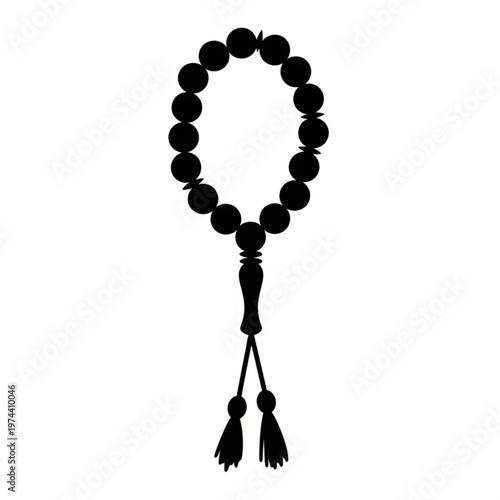 rosary beads on white background