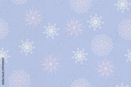 Soft Blue Fireworks Seamless Pattern with Pastel Colors