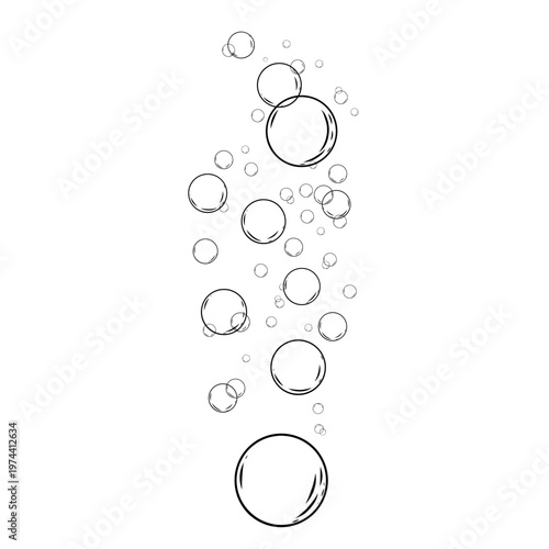 Bubbles underwater texture. Water bubbles set isolated on transparent background. Air water bubbles for soda effect, champagne bubbles, fizzy air, gas or clean oxygen bubbles under sea water. Vector