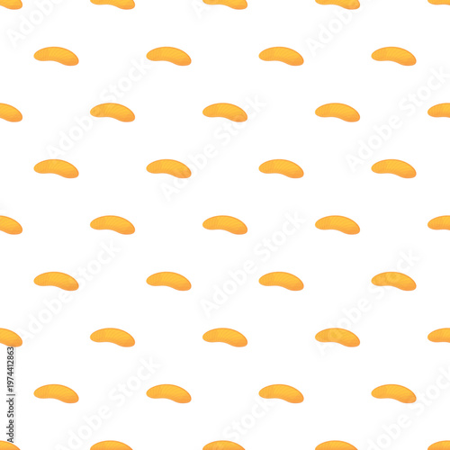 Repeating mandarin or orange segments creating a fresh, fruity textile design