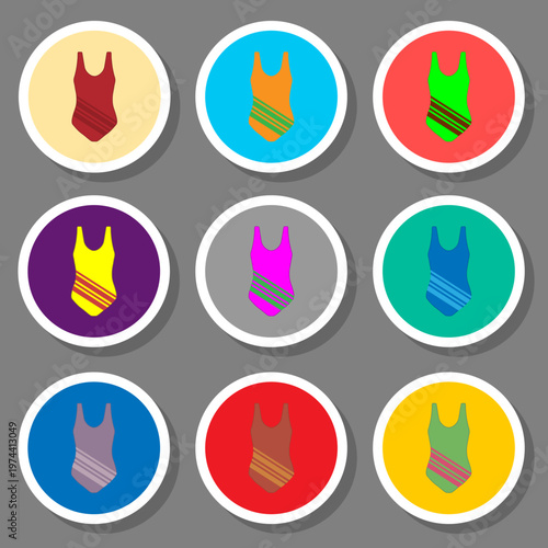 Set symbols for suit swimsuit