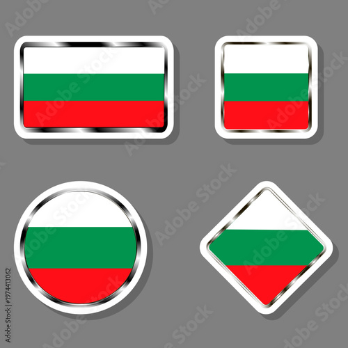 Set beautiful symbols for colorful state flag Bulgaria