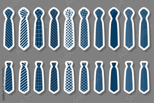 Set ties different types and neckties various size