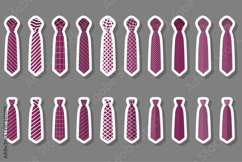Set ties different types and neckties various size