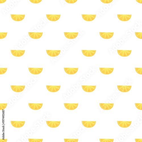 Yellow lemon slices forming a seamless refreshing citrus fruit pattern