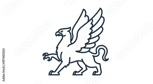 Mythical Griffin Silhouette Icon