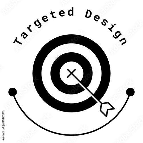Targeted Design Icon. Target, Precision, Design Symbol. Illustration for Strategy Concept.