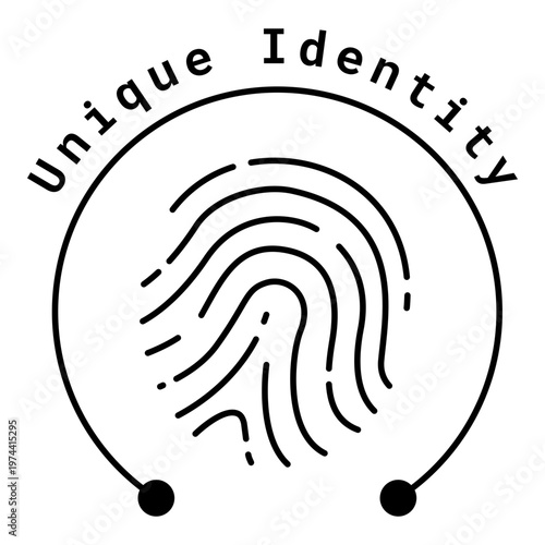 Unique Identity Icon. Identity, Branding, Fingerprint Symbol. Illustration for Brand Identity Concept.