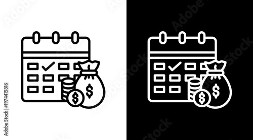 Salary White Icon Set Design