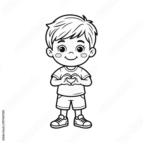 Happy Child Art To Color Coloring Page For Kids Cute